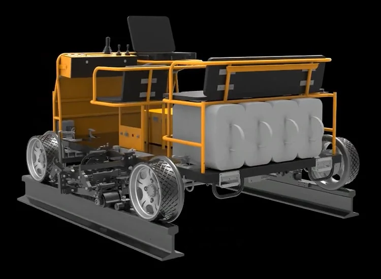 UR18-D wheel probe and coupling water system on rail