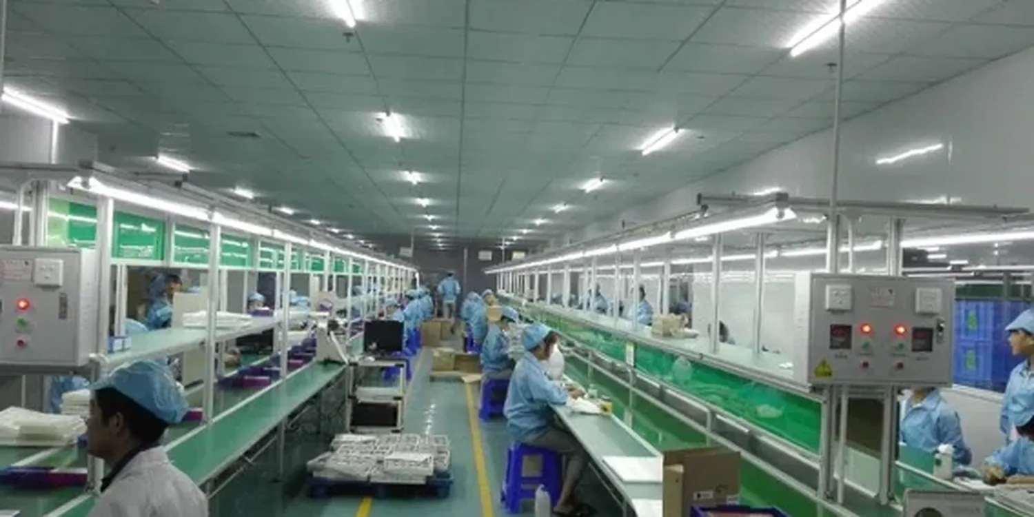 Smart watch assembly line at the Shenzhen Unique Industrial plant