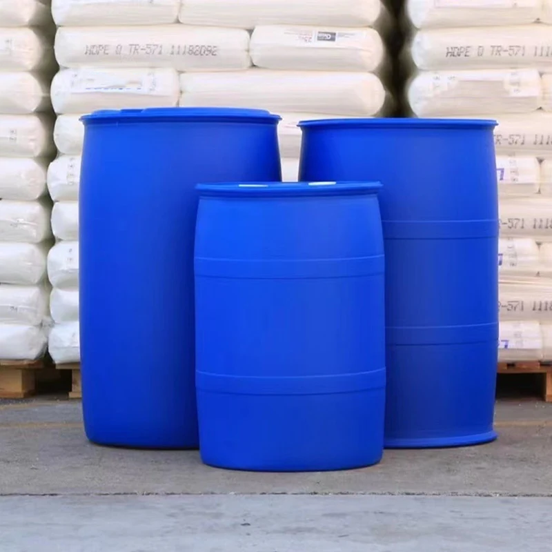 200L tight head HDPE drum side view