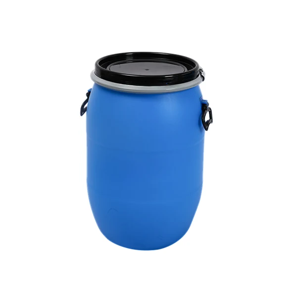 60 litre blue open head plastic drum with handles