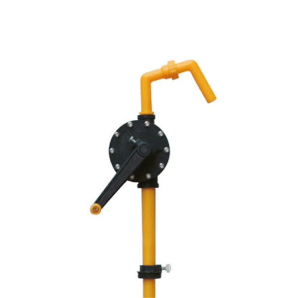 PP rotary hand pump mounted on a drum