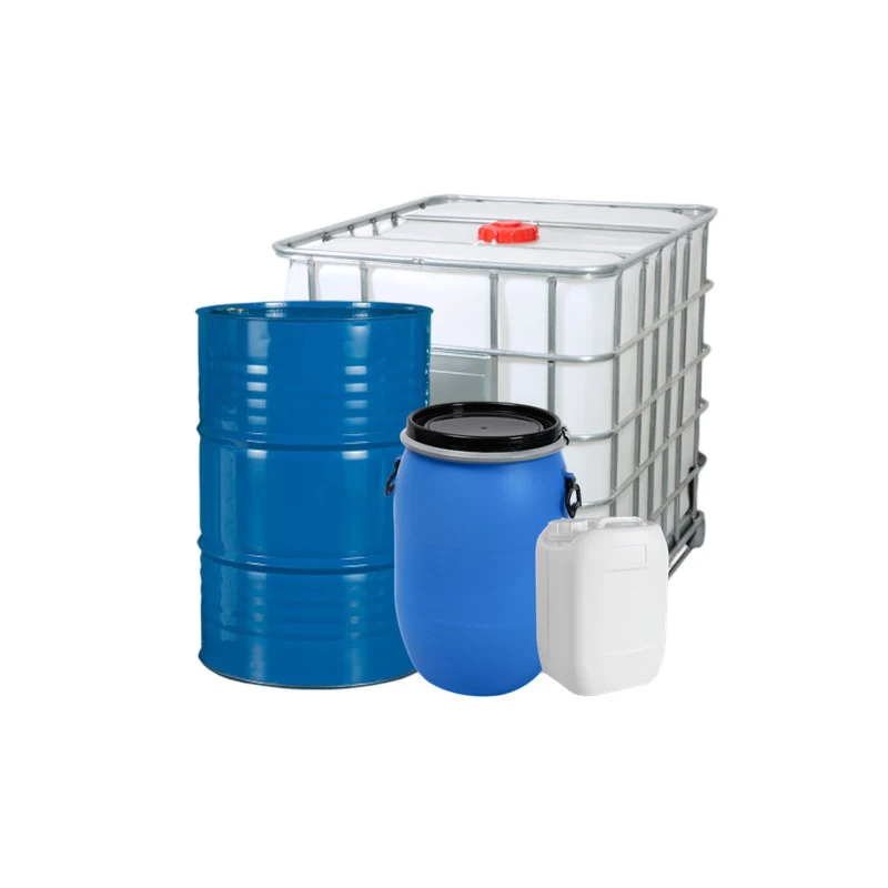 IBC container plastic drum and jerry can shown together