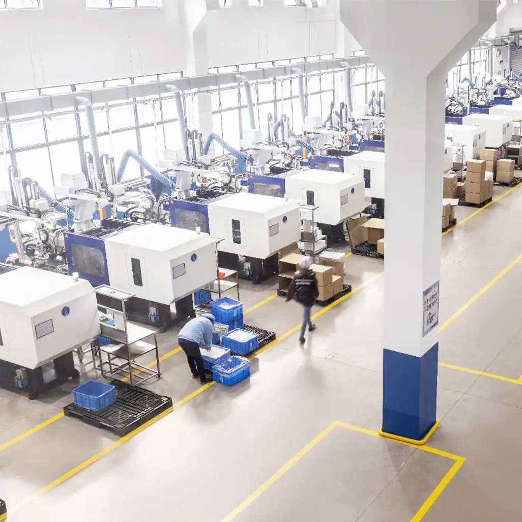 Blow moulding workshop producing plastic packaging containers