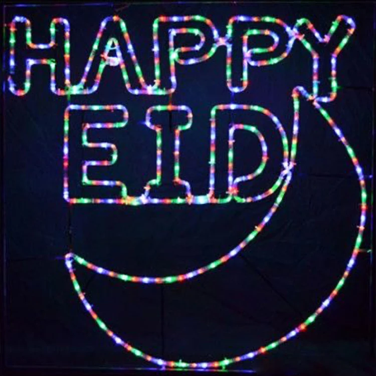 Happy Eid Crescent Motif Light