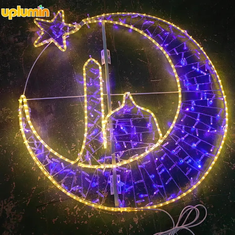 Ramadan Crescent Lantern and Star Motif Light