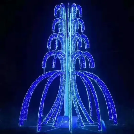 Cascading Fountain Tree Motif Light