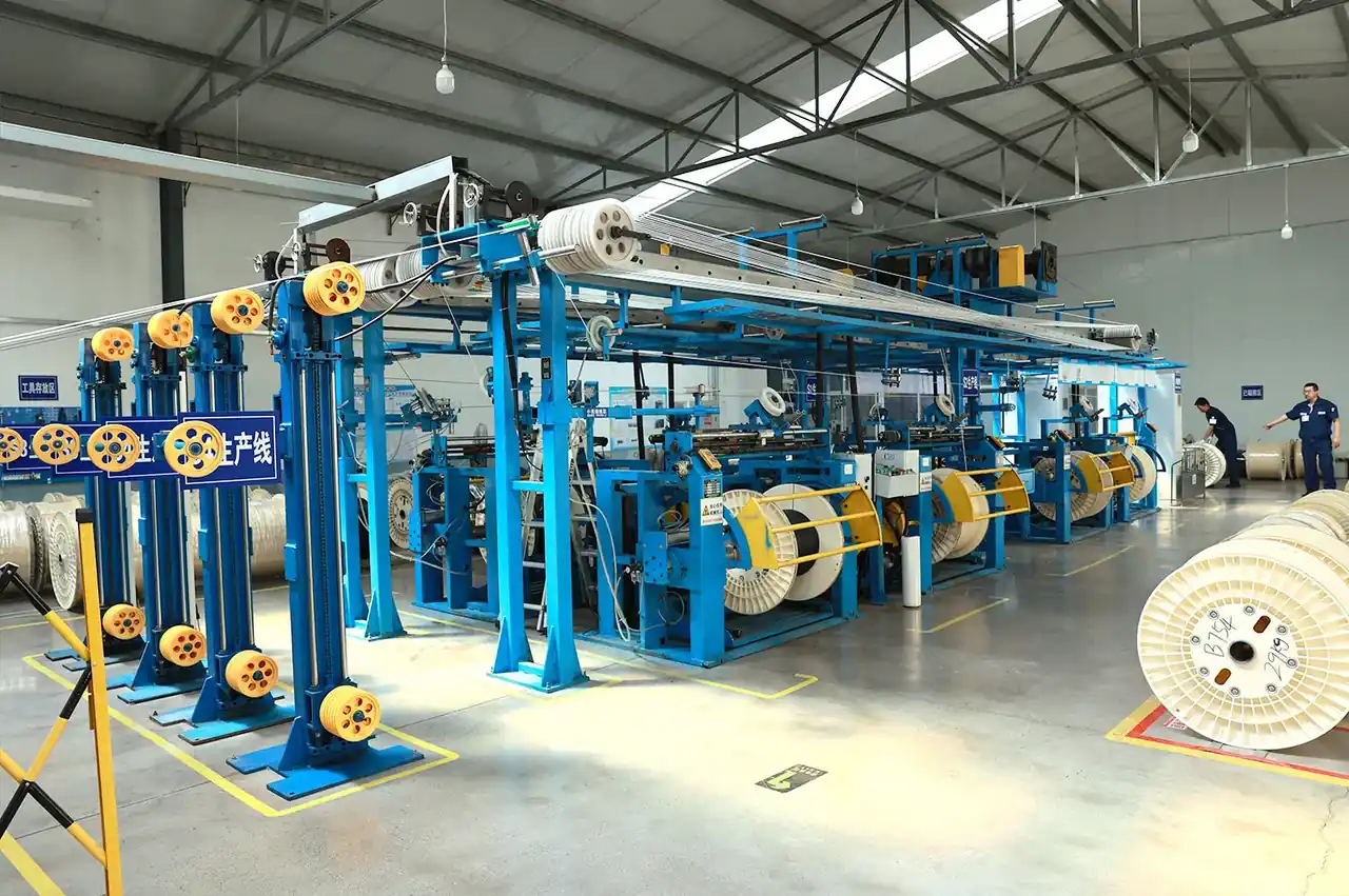 Braiding and winding production line at the UPM Heat Shrink factory in Dalian