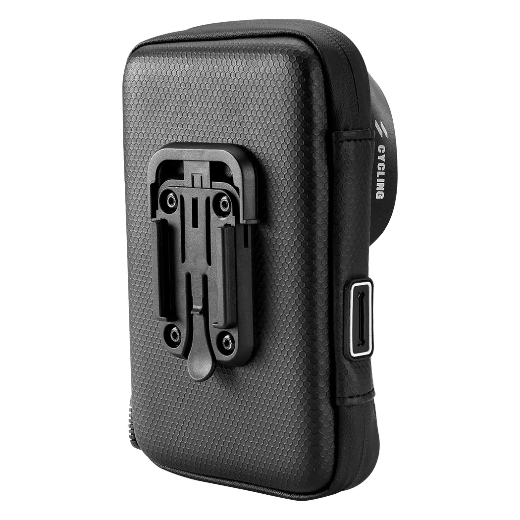 Bicycle Phone Holder Bag with Rotating Base and Headphone Port detail view 5