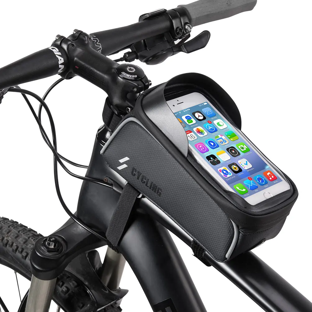 Bicycle Top Tube Phone Bag with Touchscreen Window manufactured by VALORIDER