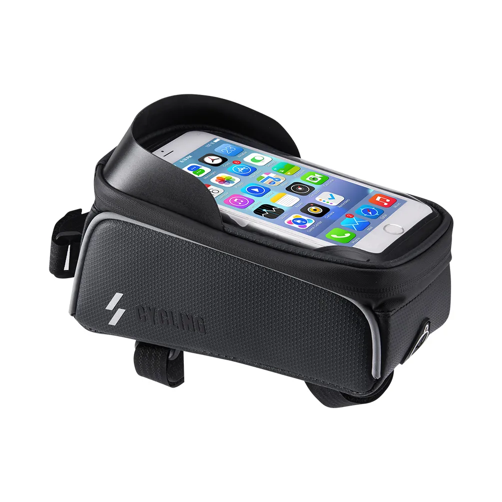 Bicycle Top Tube Phone Bag with Touchscreen Window detail view 4