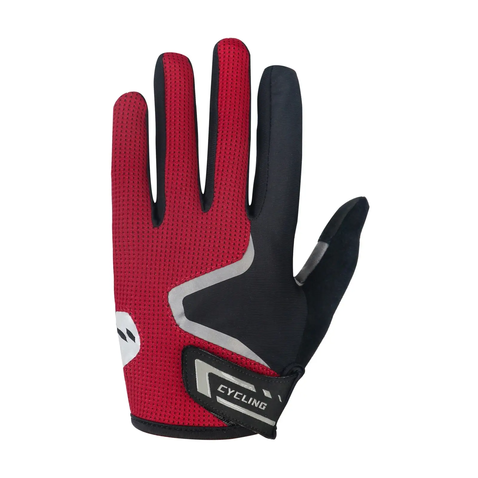 Cycling Full Finger Gloves with Conductive Fingertips shown in detail