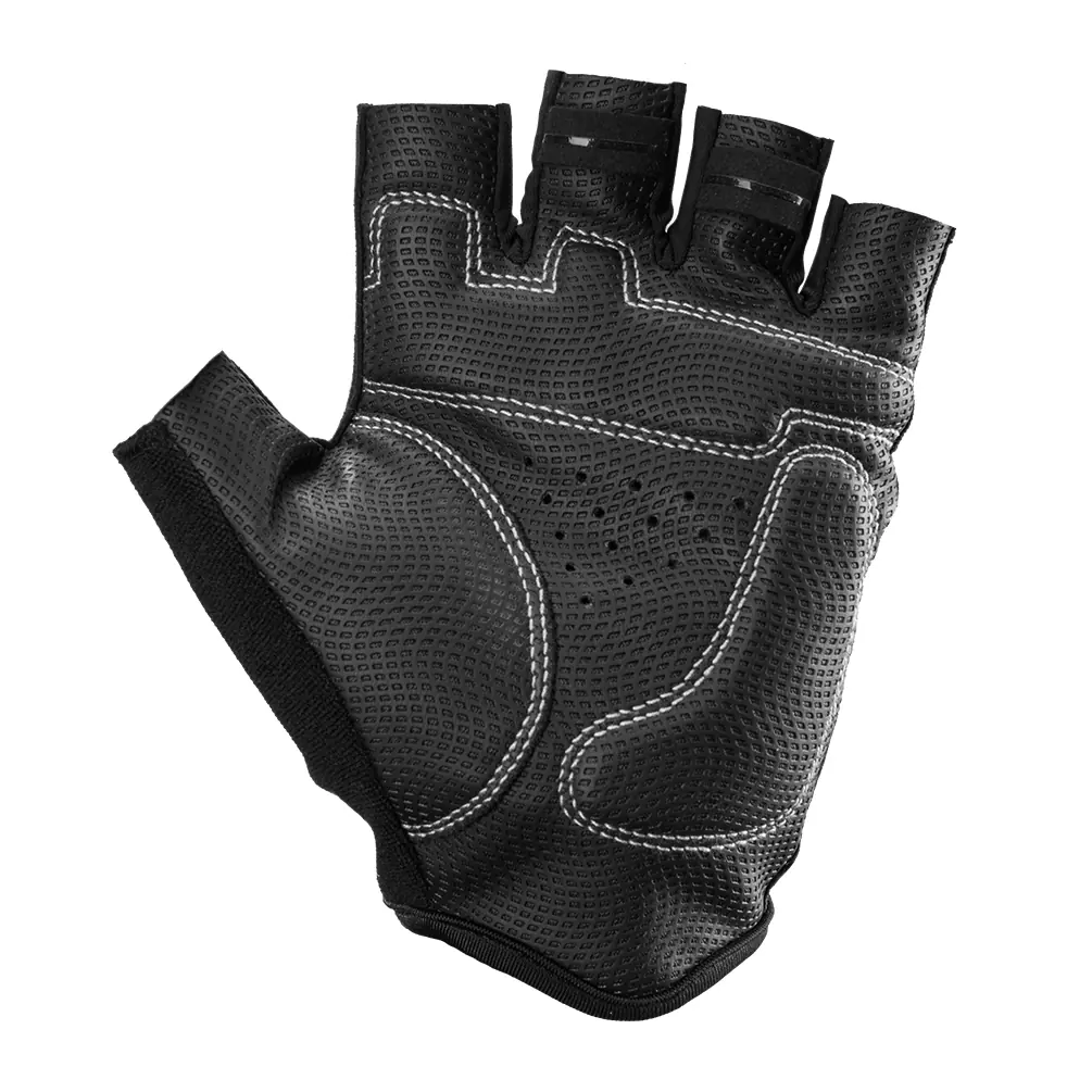 Cycling Half Finger Gloves with Leather Palm and Mesh Back shown in detail