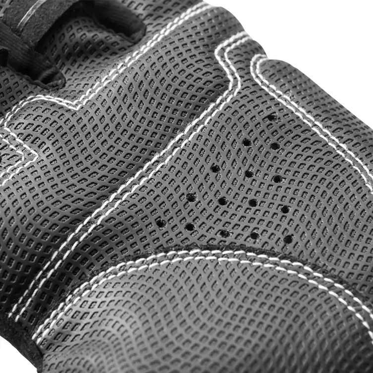 Cycling Half Finger Gloves with Leather Palm and Mesh Back detail view 5
