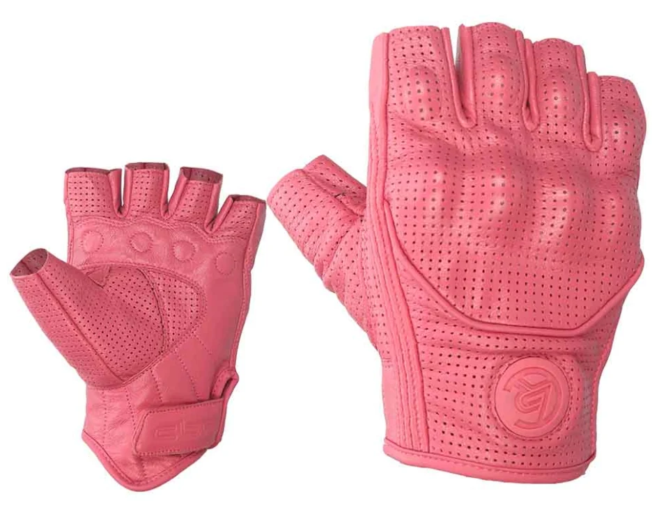 Perforated Leather Short Cuff Motorcycle Gloves detail view 3