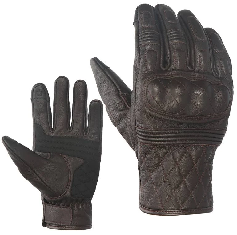 Quilted Leather Retro Motorcycle Gloves manufactured by VALORIDER