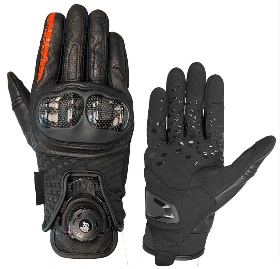 Carbon Hard Knuckle Racing Gloves with Wrist Dial manufactured by VALORIDER