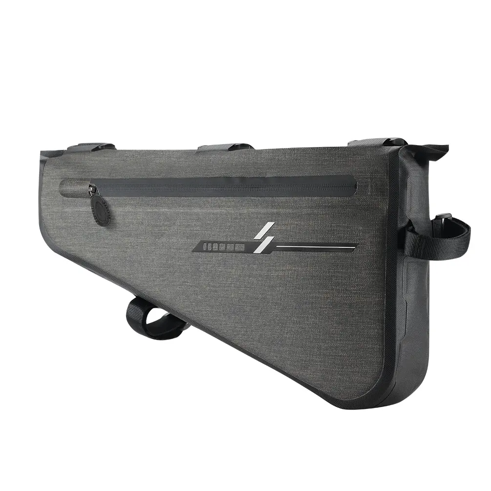 Waterproof Triangle Frame Bag with Graded Fabrics shown in detail