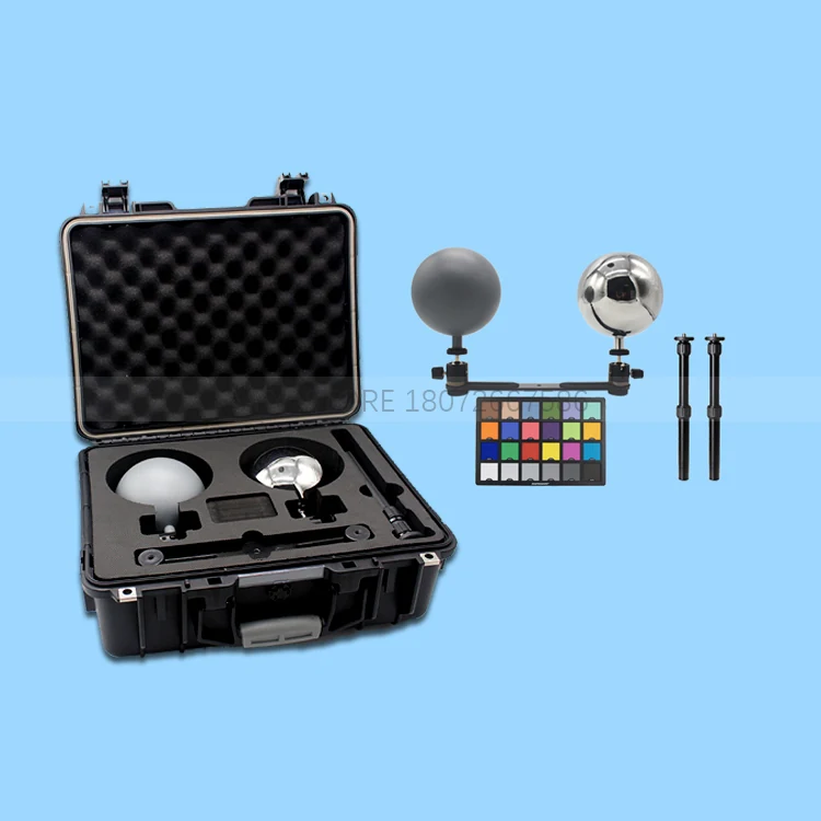 12.6cm HDRI VFX ball kit laid out in its protective case