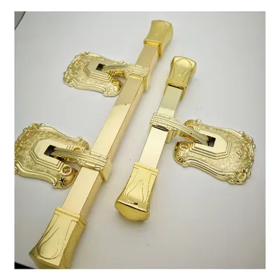 Burial handle for coffin 1005 square pipe and gold plating side view