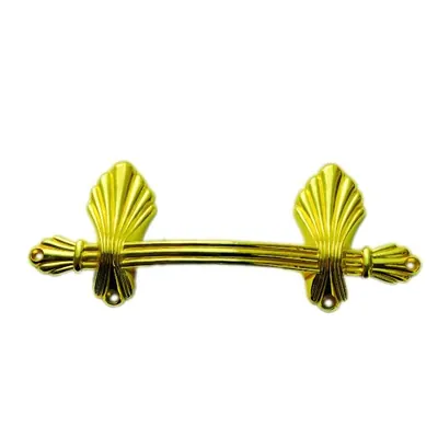 Shell design coffin handle 1015 in antique brass color side view