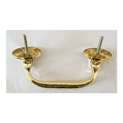 Traditional coffin casket handle 1037 in antique brass side view