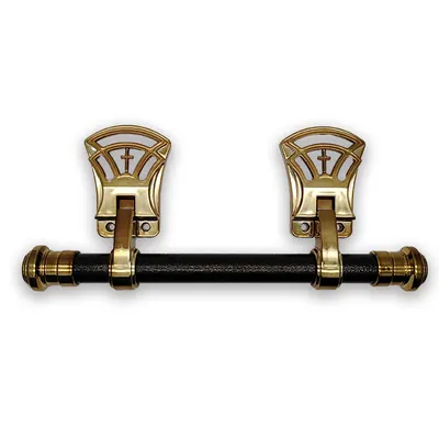 Coffin handle and accessories 9527 in ABS plastic panel, hinge and end tips with diameter 25mm steel bar
