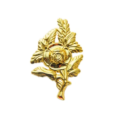 Coffin handle crucifix RIP flower and thumscrew washer H9004 in gold finish detail