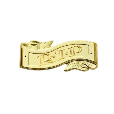 Coffin handle crucifix RIP flower and thumscrew washer H9004 in gold alternative view