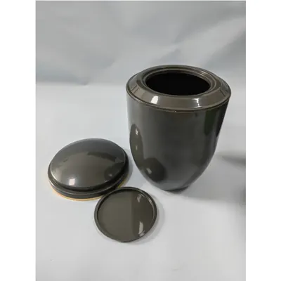 Grey Color With Silver Flash Point Funeral Ash Urn For Adult and 3.3L in Plastic Material (ref PA003-2) side view