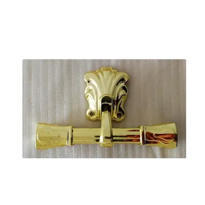 Plastic coffin handle set 9005 in ABS material and gold color (ref 9005 Set) finish detail