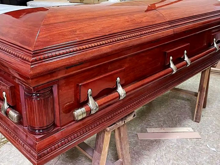 Wooden casket with Virtue fittings