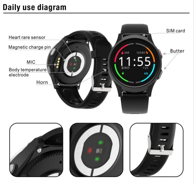 L08P GPS watch with health monitoring for elderly care