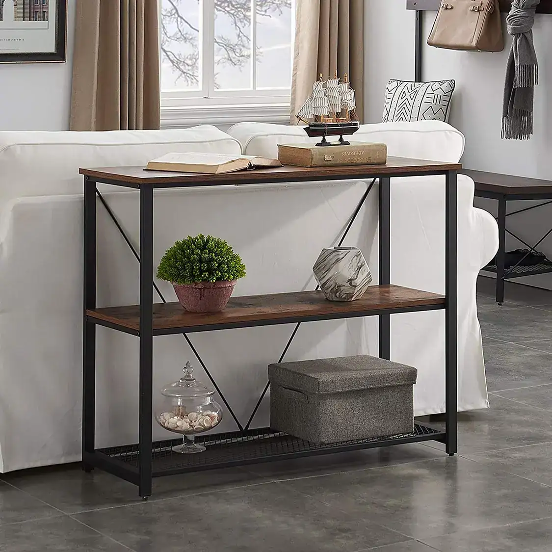 Hot Sale 3 Layers Console Corner Dining Table MDF Table of Living Room Entryway Wood Console Table