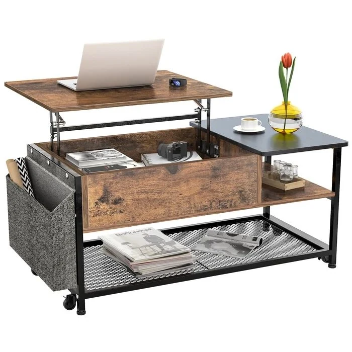 Hot Sale Movable Low Height Coffee Table Square Living Room Furniture of Lift TOP Coffee Table Supply