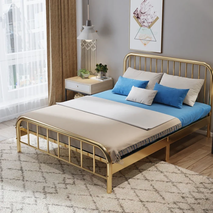 Iron Tube Metalbeds Bed Full Queen King Size Bedroom Home Furniture Factory Wholesale Single Metal Bed Bedroom Furnitu…