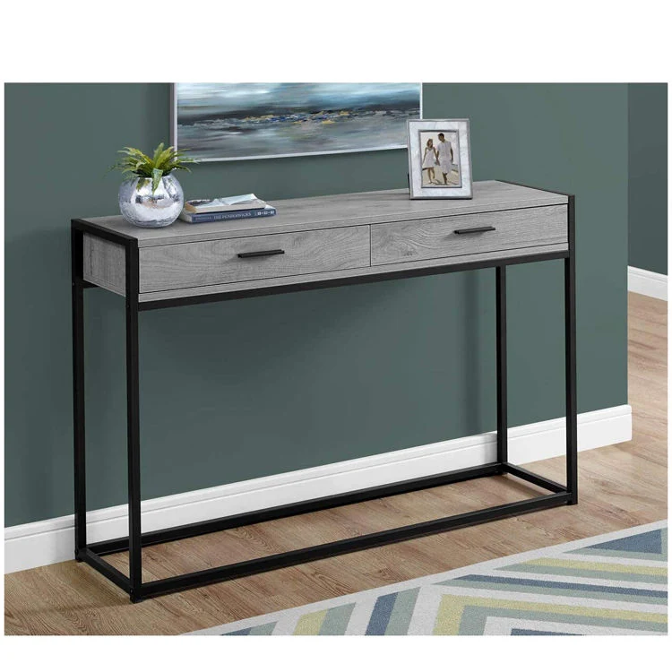 Living Room Hallyway Stainless Steel Console Tables With Drawer Antique Design Furniture Wood Top Console Tables