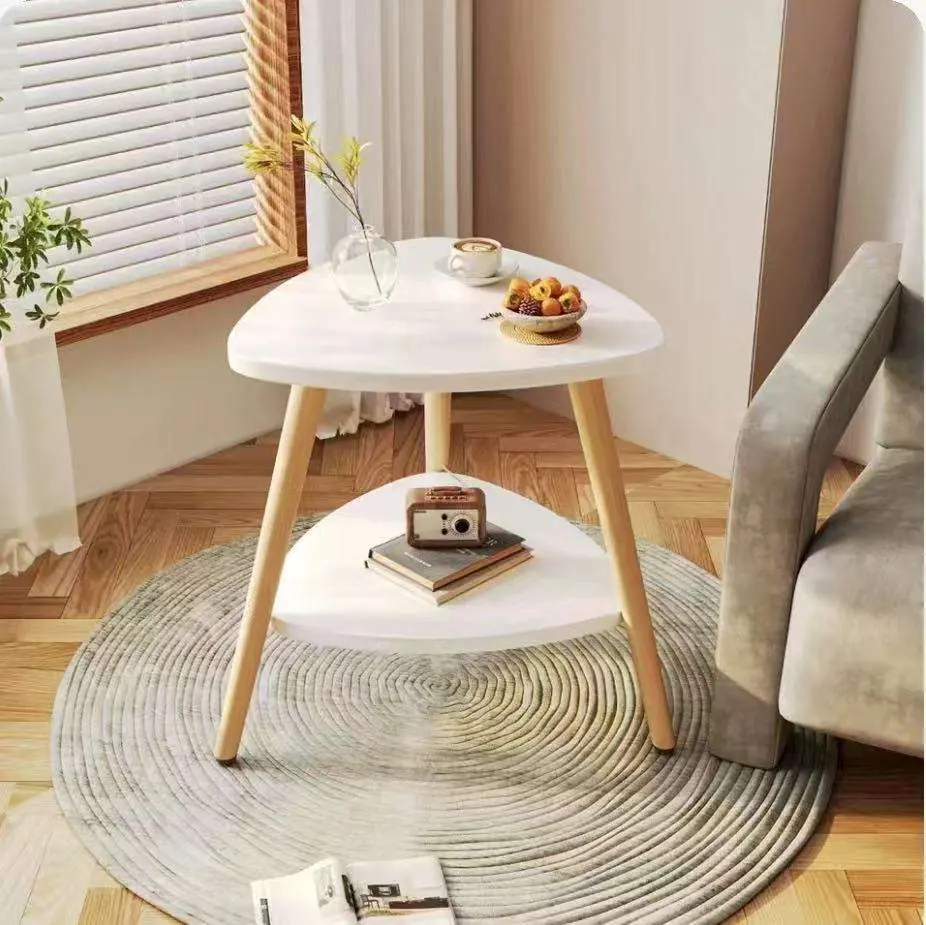 Manufacturer Customized Triangular Tea Table Made of Wood Modern Indoor Wooden Household Tea Table