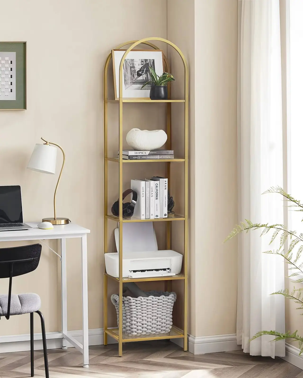 Modern Minimalist Living Room and Study Bookcase and Shelves