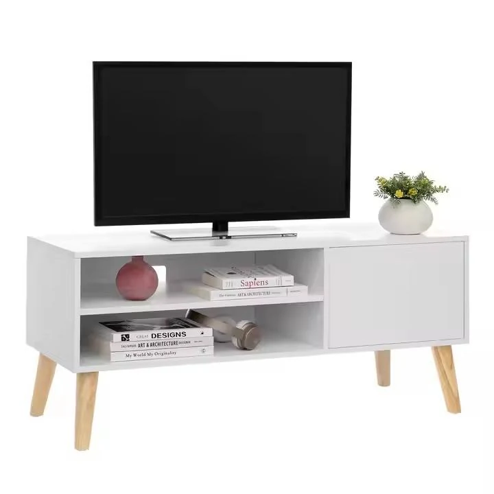 Modern Minimalist Personalized Design Features a Two-tier Open Storage Cabinet and a Closed TV Cabinet