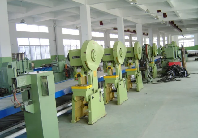 Row of mechanical punch presses in the Wanhao sheet metal press shop