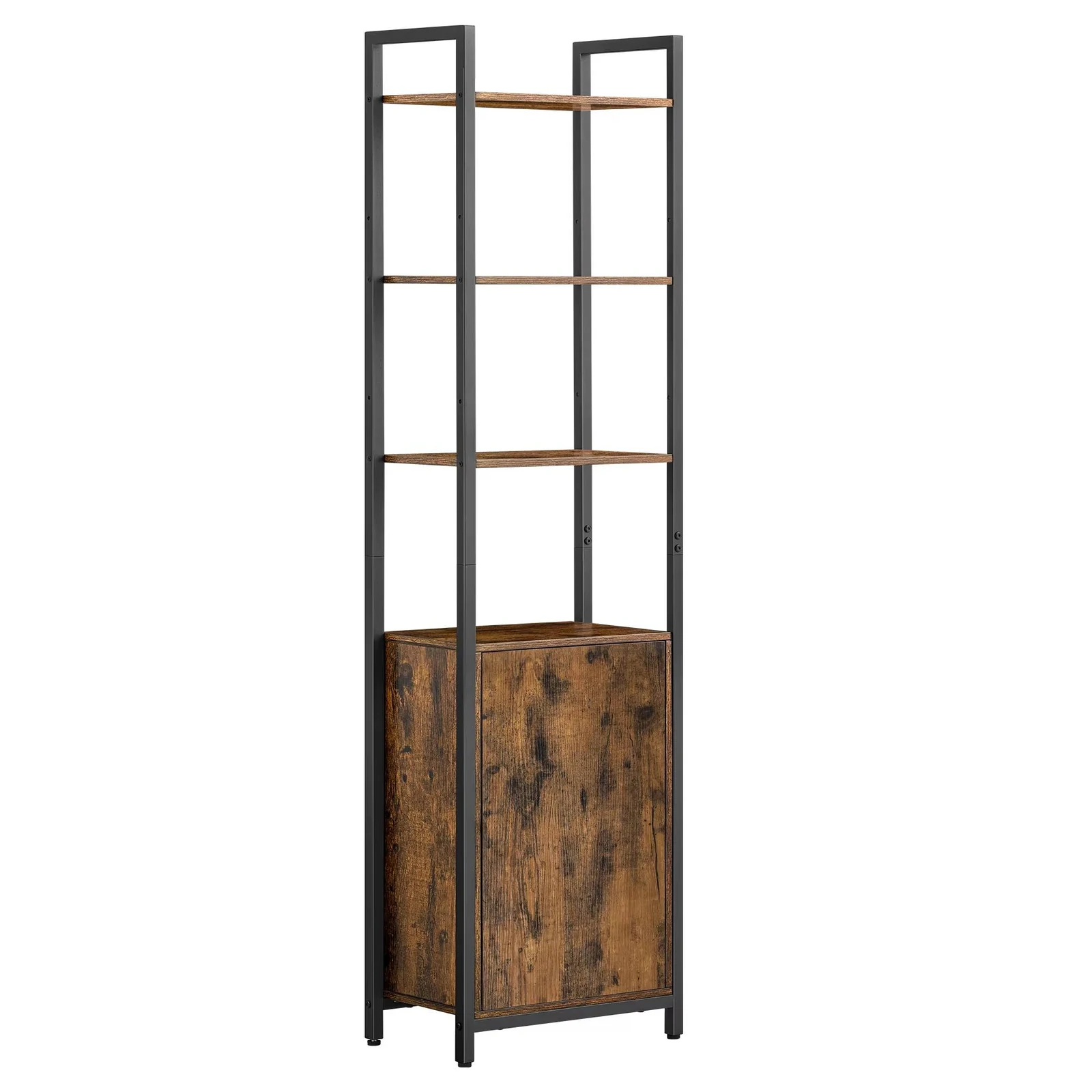 Retro Industrial Style Living Room, Bedroom and Study. 6-layer Independent High Bookshelves with Doors