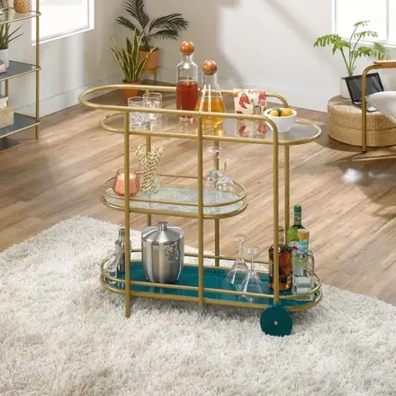 3 Tier Dining Room Design Food Stainless Steel Dining Cart of Movable Kitchen Room Cart Furniture