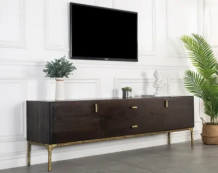 Home Living Room 2 Doors Cabinet Vintage Pastoral Farmhouse Storage Sideboards TV Stand