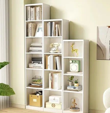 Iron Art Steel and Wooden Bookcase Hot Sale Multi-Layer Wall Metal Book Storage Rack Modern Teak Household Bookshelf S…