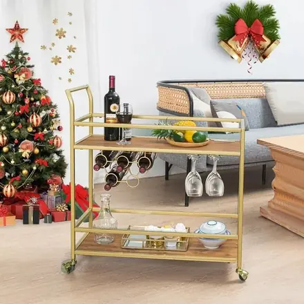Luxury Design Dining Room Mobile Kitchen Food Storage Islands Carts of Kitchen Trolley Carts