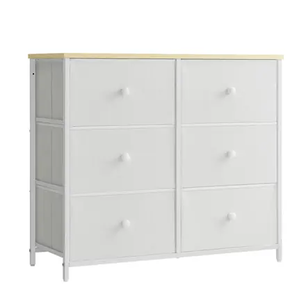 Modern Corridor Bedroom Furniture with Fabric 6-drawer Dressing Table