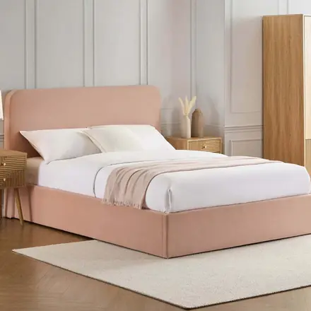 Modern Minimalist Double Bed with Storage Function