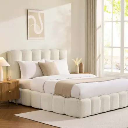 Modern Minimalist Trendy Double Upholstered Bed