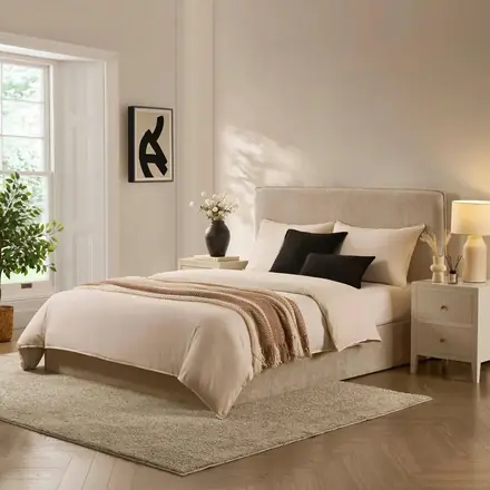 Simple and Comfortable Upholstered Bed