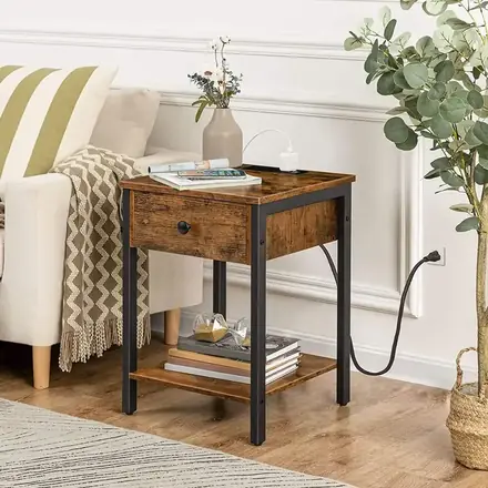 Wholesale Custom Modern Wood Charger Night Stand With Drawer and Night Stand Furniture
